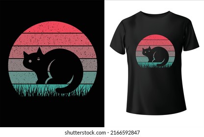 Cat Vector Cat t-shirt cat summer color palette T-Shirt Design cat t-shirt 