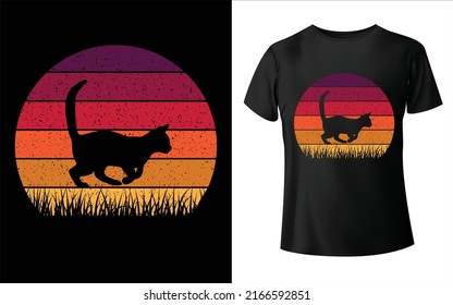 Cat Vector Cat t-shirt cat summer color palette T-Shirt Design cat t-shirt 