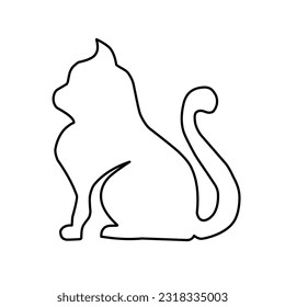 cat vector with white background for children's book icon, cute design