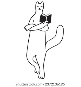 cat in vector.business icon in doodle style. linear illustration of man cat. Template for logo sticker poster icon app website. A series of furry cats on the topic of business and life.