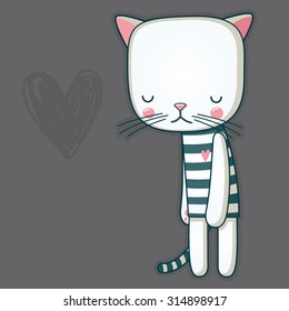 Cat is very sad because he is in love.