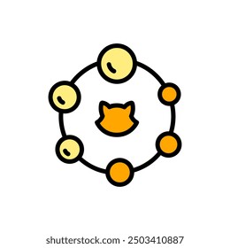 Cat, vitamins, pills icon. Simple color vector elements of veterinary icons for ui and ux, website or mobile application