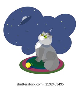 the cat is waiting for the aliens