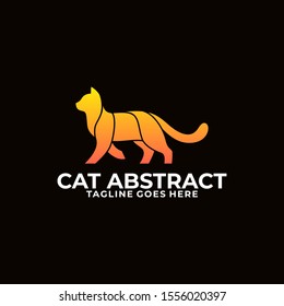 Cat Walking Colorful Design Concept illustration Vector Template, pet lover community logotype, Suitable for Creative Industry, Multimedia, medical, entertainment, Educations, Shop