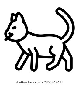 Cat walks line icon, funny animals concept, kitty goes somewhere vector sign on white background, outline style icon for mobile concept and web design. Vector graphics