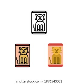Cat for wallpaper on smartphone Icon, Logo, and illustration Vector