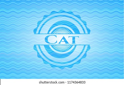 Cat water concept badge background.