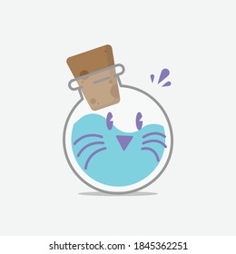 Katzenwasseraufkleber/Maskottchen, lustig und freundlich