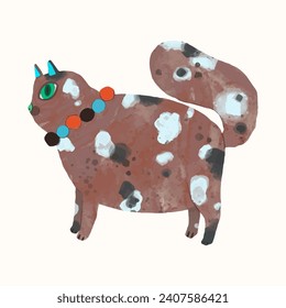 Cat,  watercolor vector illustration. cute animal. pet