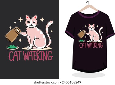 Katzengießen Vektor T-Shirt Design...