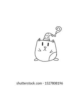 A cat wearing a curious hat