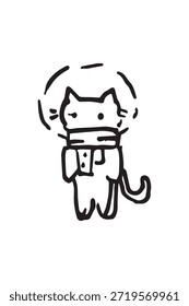 Un Gato Que Lleva El Casco Del Espacio Conveniente Para La Camisa Y El Diseño Del Logotipo