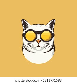 Cat wearing sunglasses vector isolated