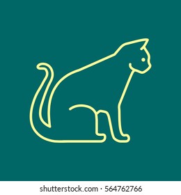 Cat web line icon.