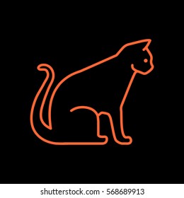 Cat web line icon.