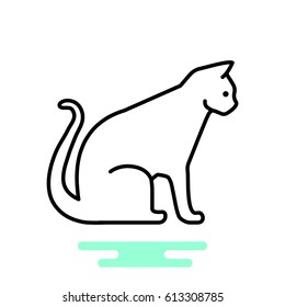 Cat web line icon.