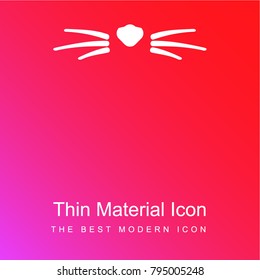 Cat whiskers red and pink gradient material white icon minimal design