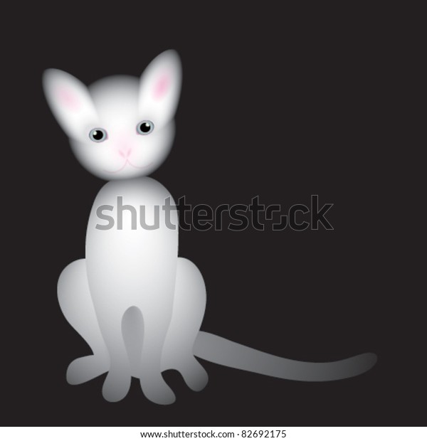 Cat White Adorable Baby Stock Vector (Royalty Free) 82692175