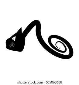 Cat in white background. Logo, symbol, icon. Spiral.