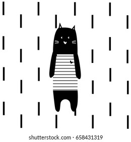 cat white background vector illustration
