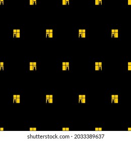 Cat in window pattern seamless. Pet background. vector texture