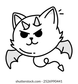 Cat wings icon in