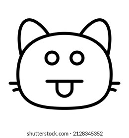 Diseño de iconos negros de la línea de guiño al gato