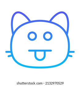 cat winking Line Gradient Icon Design