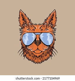 cat wit glasses vector illustrations specially made for branding needs and much more