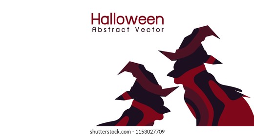 cat in witch hat halloween , Abstract illustration vector 