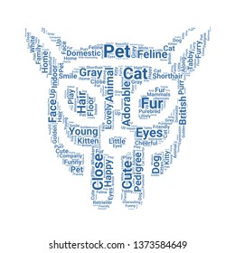 cat word cloud. tag cloud about cat