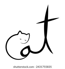 cat word mark logo design in adobe illustrator 