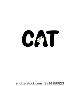 CAT Wordmark Logo - Cat symbol in the letter A.