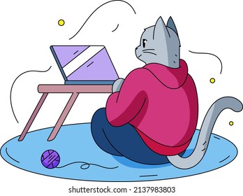 IT Cat trabajando desde casa