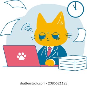 A cat working on a computer is busy