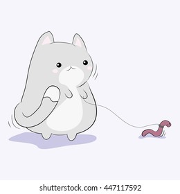 Cat and worm
