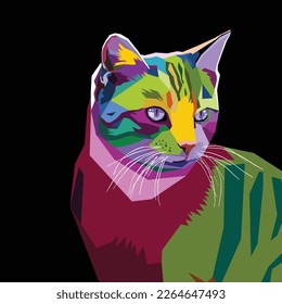 Cat WPAP Art Vector Illustration