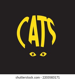 cat writing and silhouette vector logo icon