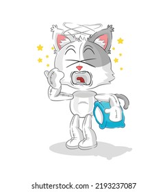 the cat yawn character. cartoon mascot vector