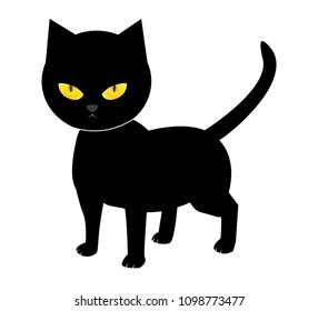 Cat with yellow eyes - Halloween - Vector Image
