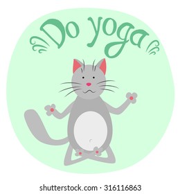 Cat Yoga Pose Lettering Do Yoga Stock Vector (Royalty Free) 316116863 ...