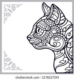 Cat zentangle arts isolated on white background