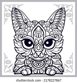 Cat zentangle arts isolated on white background