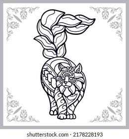 Cat zentangle arts isolated on white background