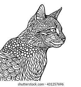 cat zentangle illustration