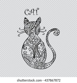 Cat. Zentangle style.