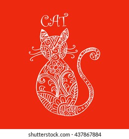 Cat. Zentangle style.