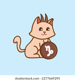 Cat Zodiac Capricorn T-Shirt Design