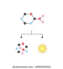 Catabolism is process of breaking down complex macromolecules into small molecules. ATP energy. Vector design.