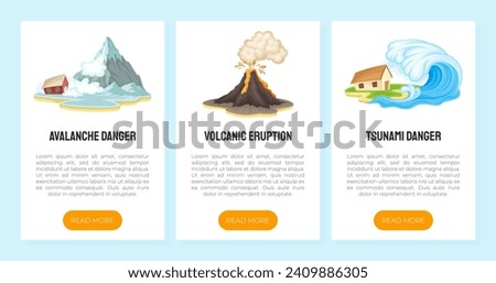 Cataclysm and Natural Disaster Web Banner Design Vector Template